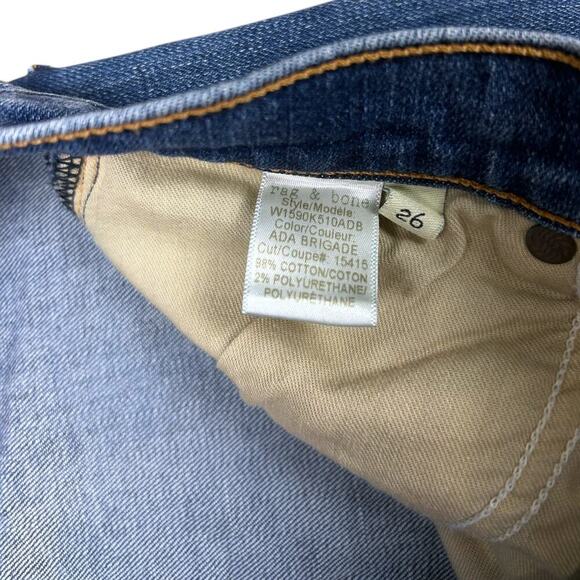 Rag & Bone Dre Ada Brigade Distressed Ripped Skinny Jeans size 26 Low Rise Denim - Picture 6 of 10
